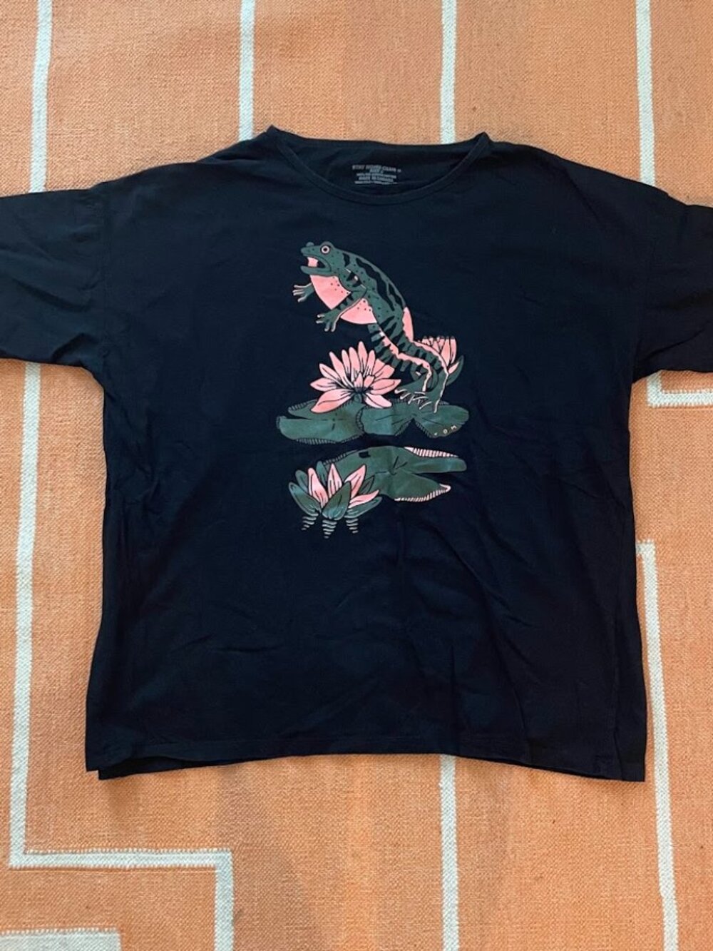 Stay Home Club Frog Lily Pad Loose Tee Size 2